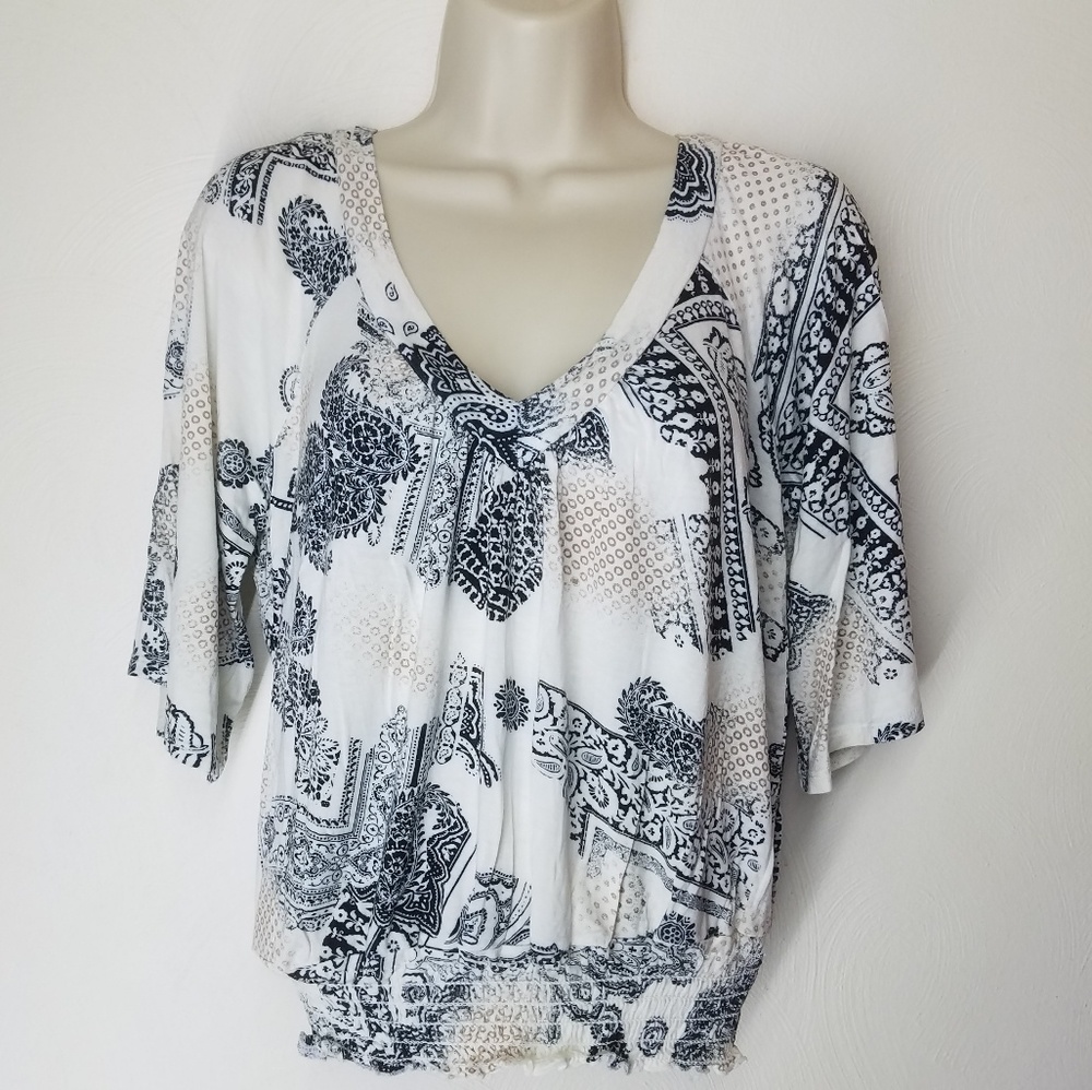 American Rag Crop 3/4 Bell Sleeve Top